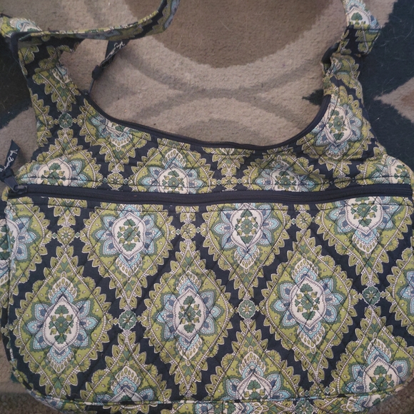 Vera Bradley Green and Black Patterned Shoulder Bag - Picture 2 of 3